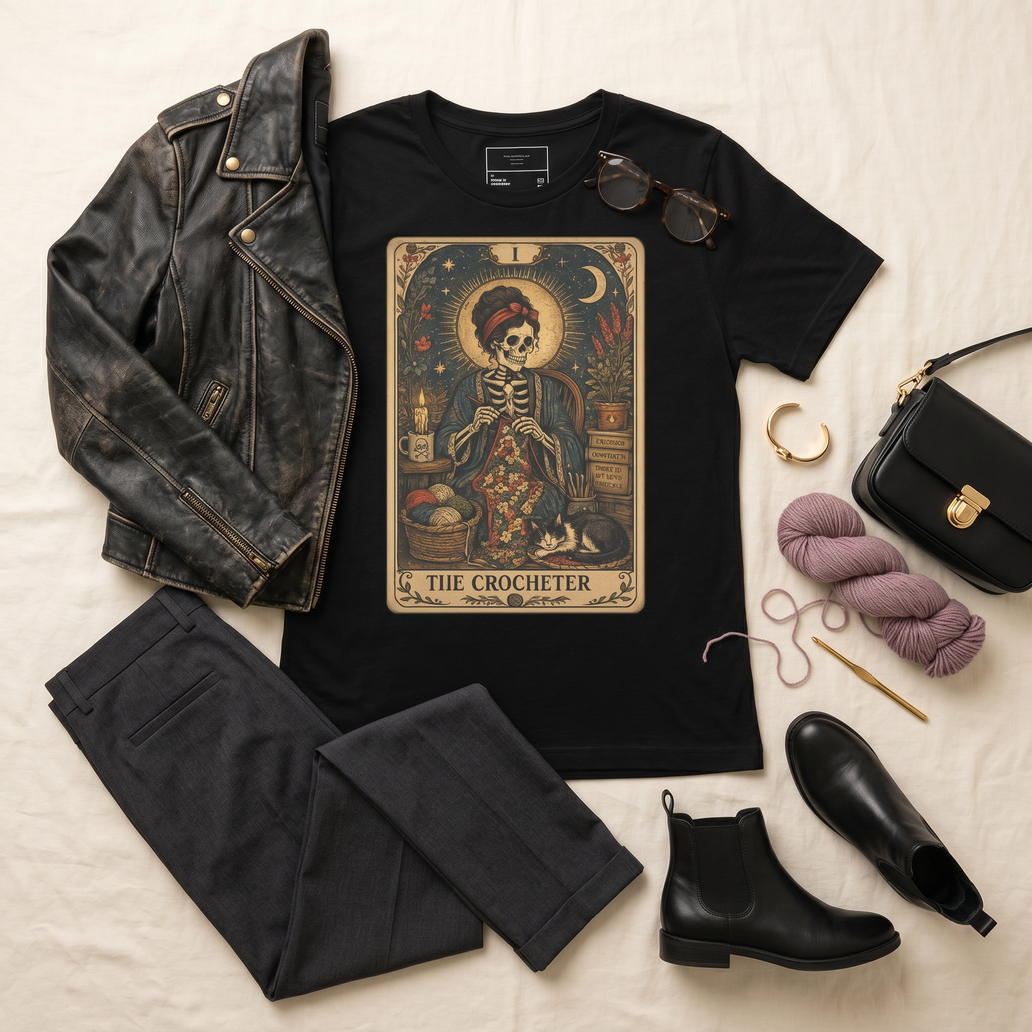The Crocheter Tshirt - Skeleton